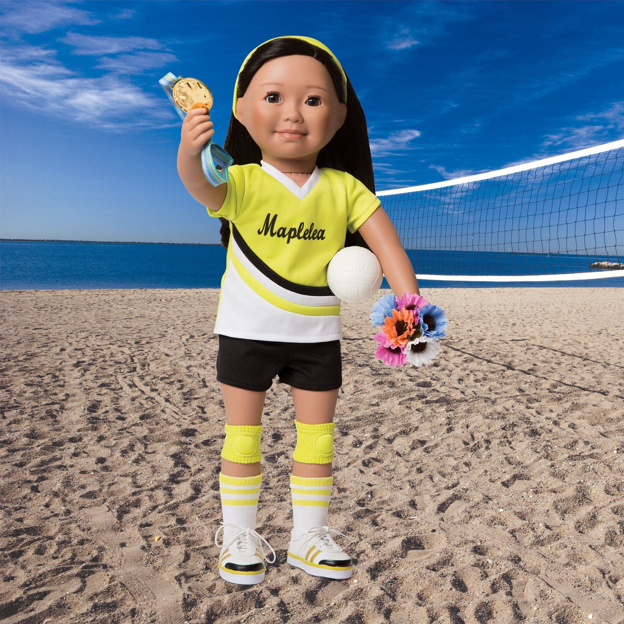 Serve, Set, Spike Volleyball Uniform and Ball | Outfit and Accessories for  18 Inch Dolls