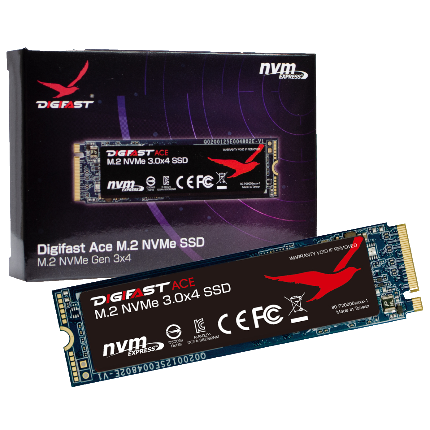 Digifast Ace NVMe M.2 product with packaging