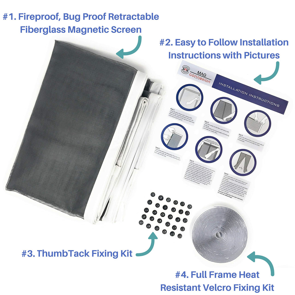 Mag Connexion Screen Door 32 X 80 White Fits Door Size Up To 30 X79