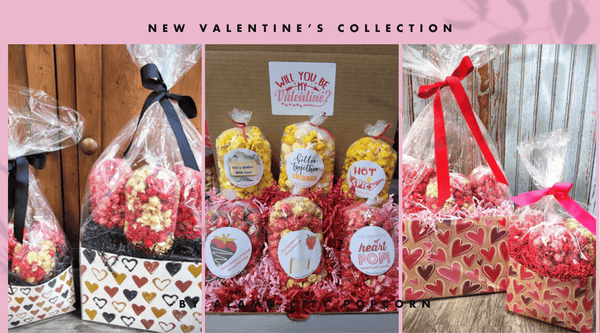 Valentine's Gift baskets by Alamo city popcorn company