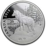 2018 Canada 1 oz Silver $20 Proof Nature's Impressions: Wolf - American Heritage Mint Bullion