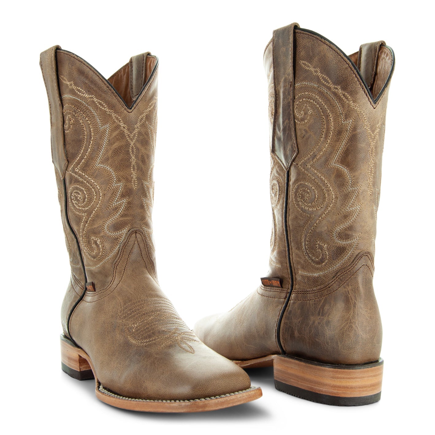 Soto Boots Mens Tan Broad Square Toe Cowboy Boot H50056