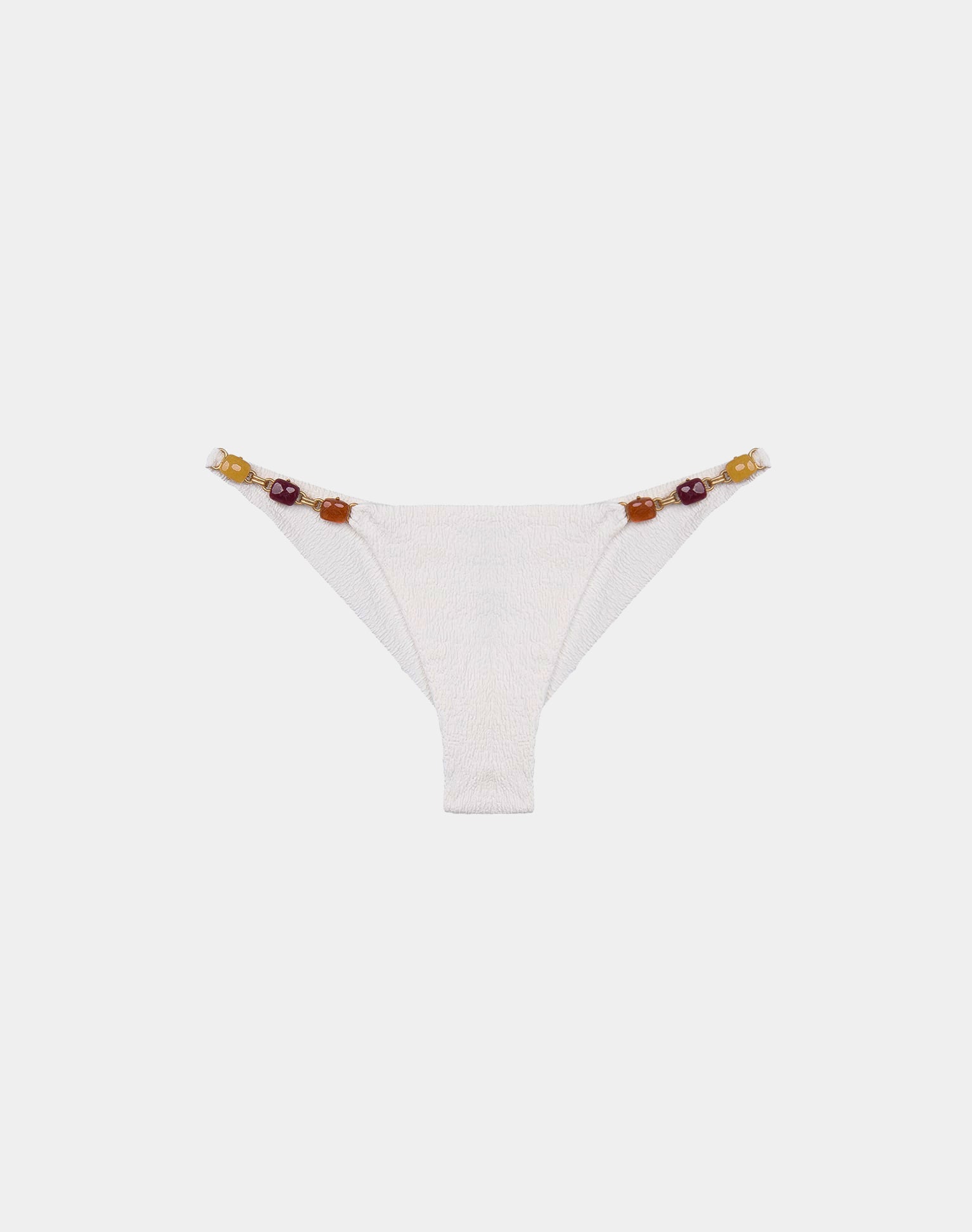 Bikini pezzo sotto Bottom Beads Off White - Marchio Triya