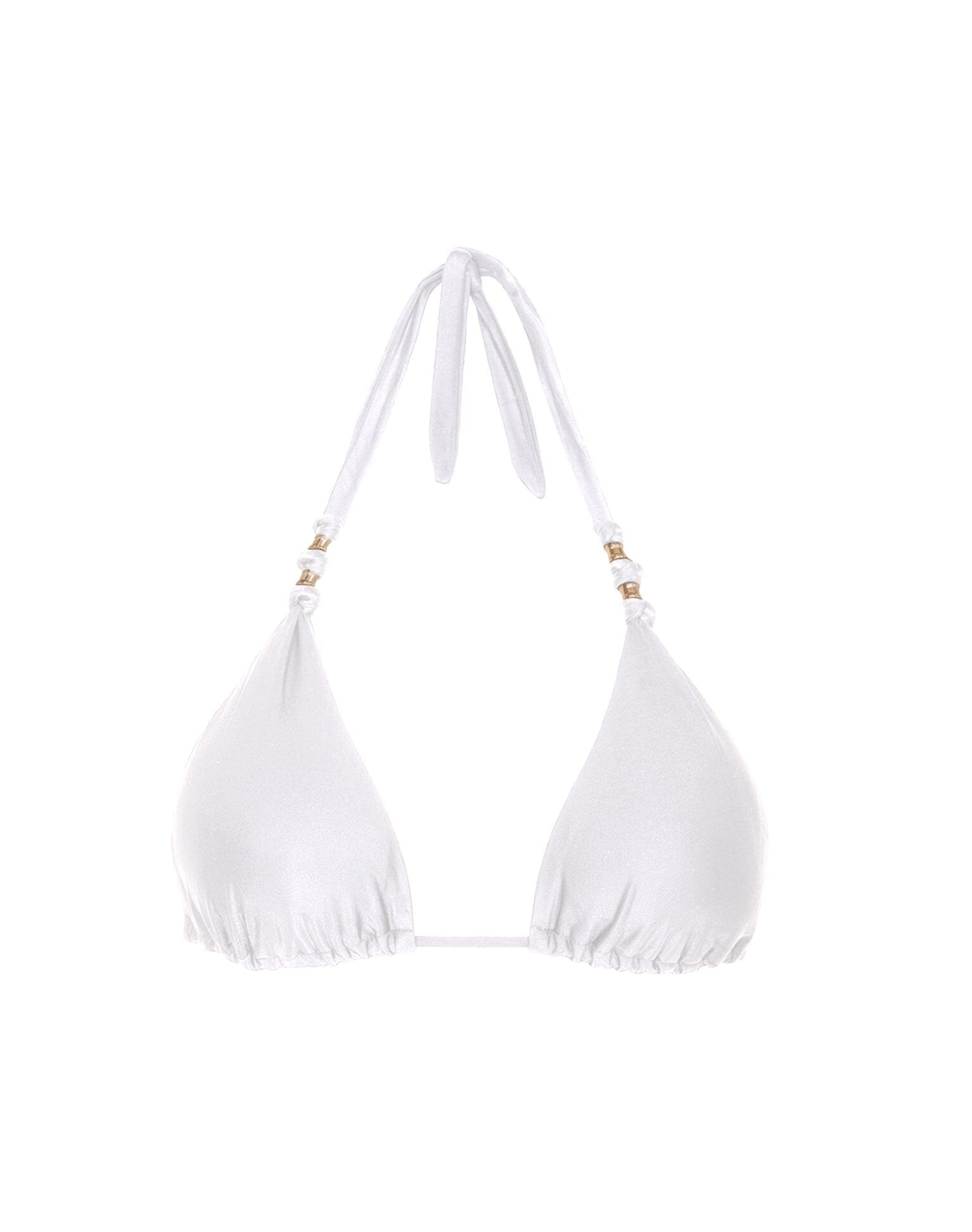 PATBO Pearl-beaded Balconette Bikini Top in White