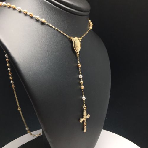 18k Gold Plated Rosary for Lady  Rosarios, Collares dorados, Rosario de oro