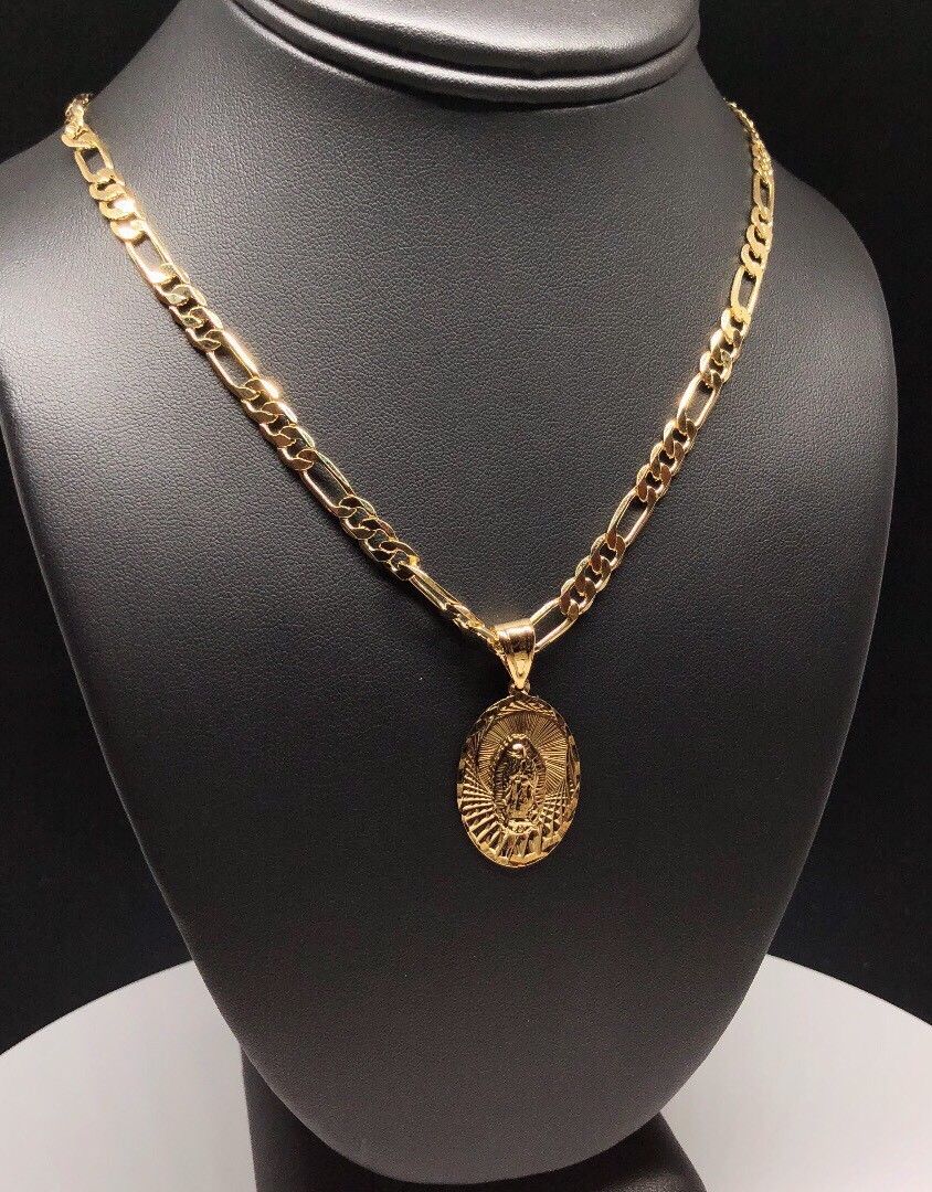 enjuague Acechar Privilegio Gold Plated Virgin Mary Pendant Necklace Virgen de Guadalupe Pendant – Fran  & Co Jewelry