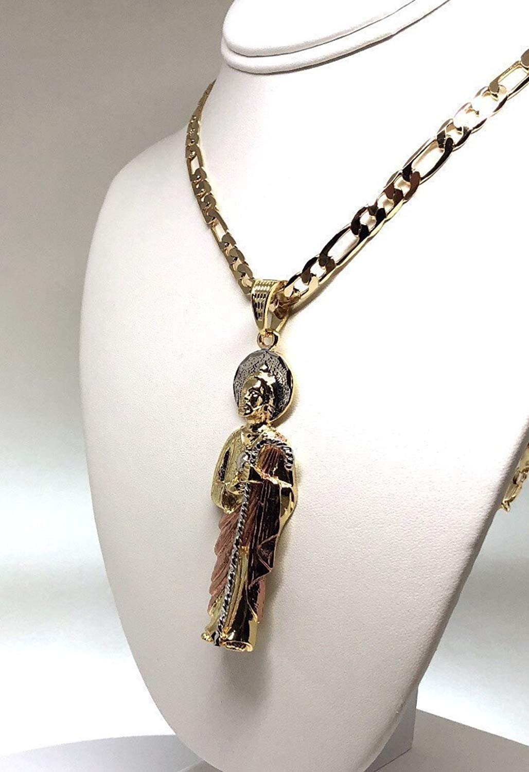gold plated saint lazarus necklace