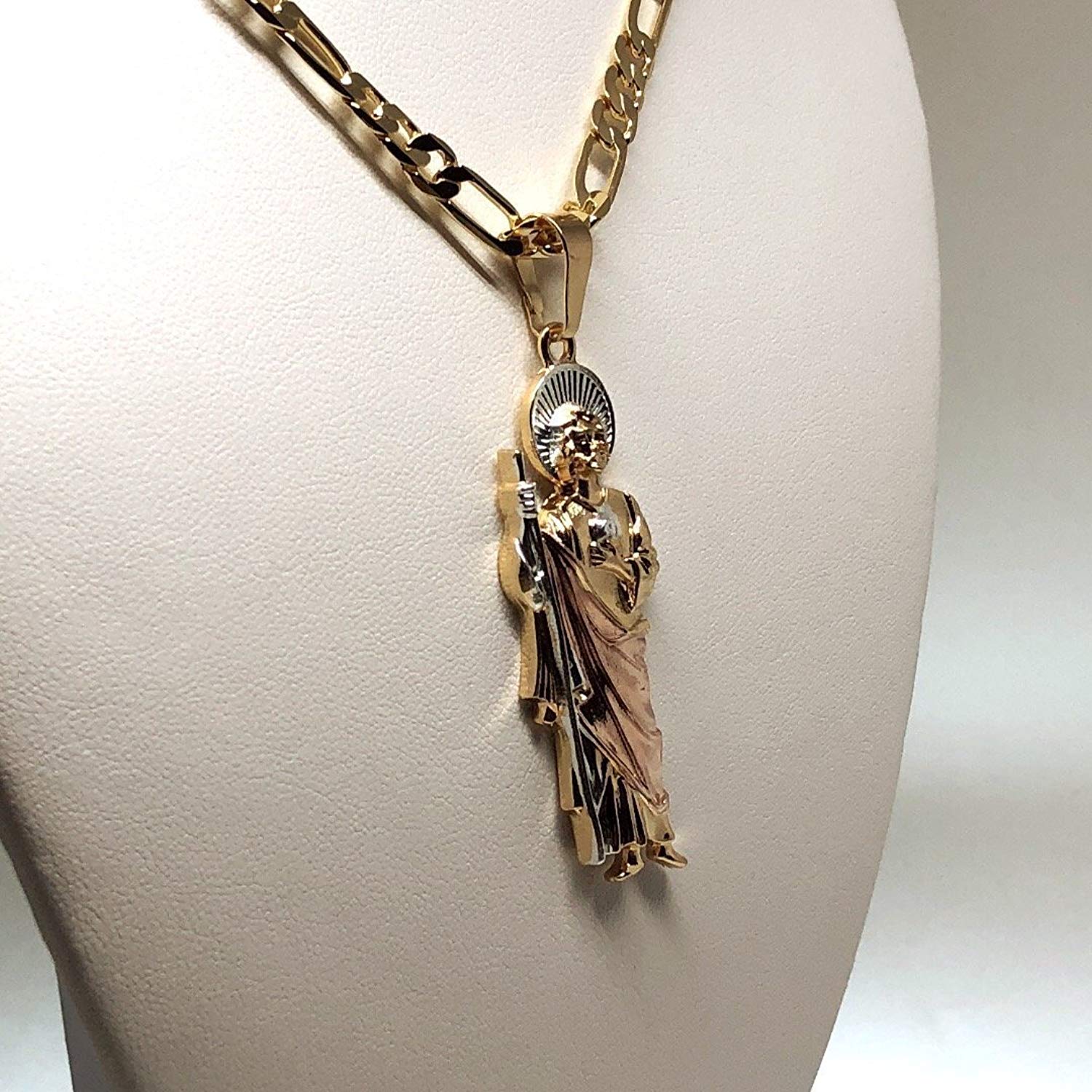 Gold Plated Saint Jude Pendant Necklace Chain San Judas Tadeo Jewelry - Fran & Co. Jewelry