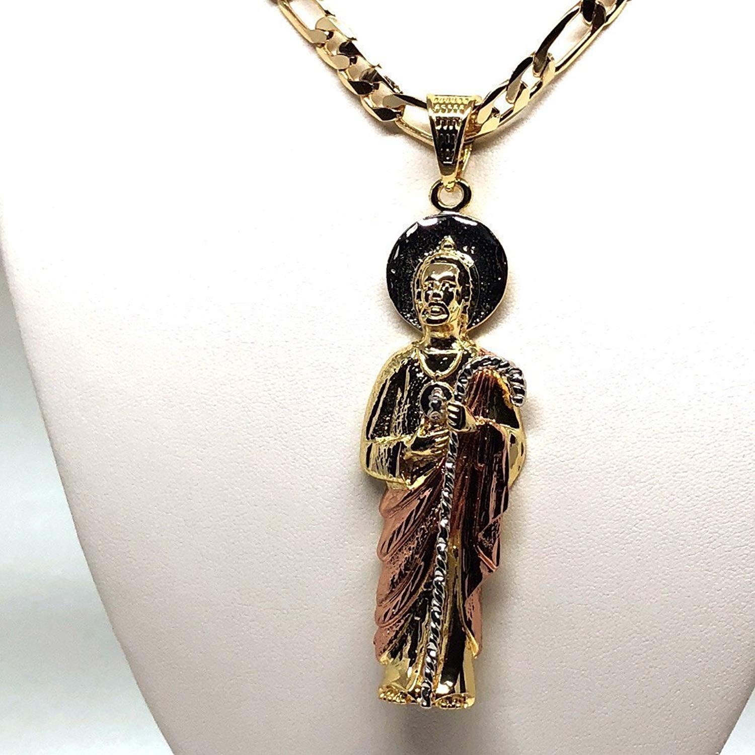 Gold Plated Saint Jude Pendant Necklace Chain San Judas Tadeo Jewelry ...