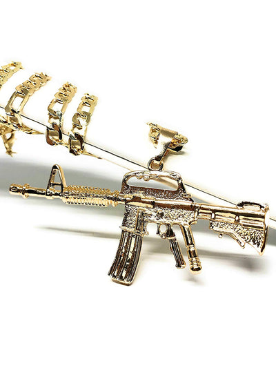 LA BLINGZ 10K Rose Gold AK-47 Rifle Gun Pendant : Clothing, Shoes & Jewelry  - Amazon.com