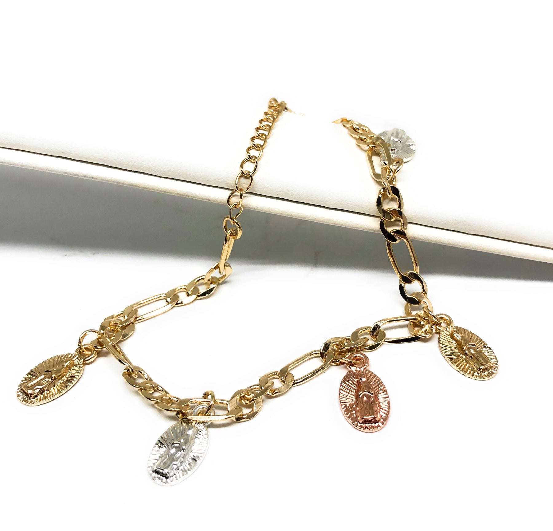  Virgin Mary Chain Gold Bracelet For Women Girl,La