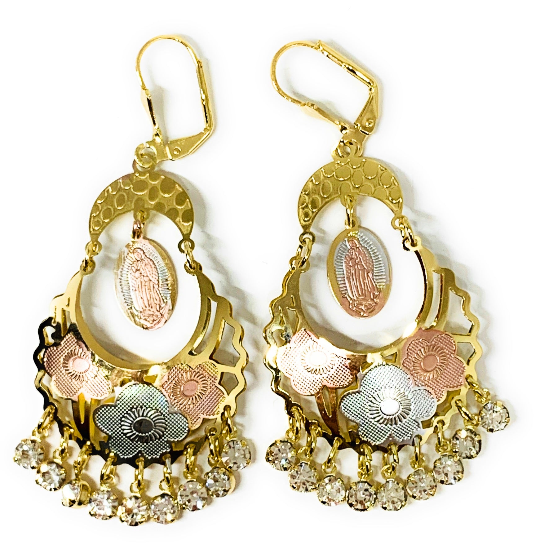 Gold Plated Chandelier Earrings Aretes Folklorico – Fran & Co. Jewelry Inc.