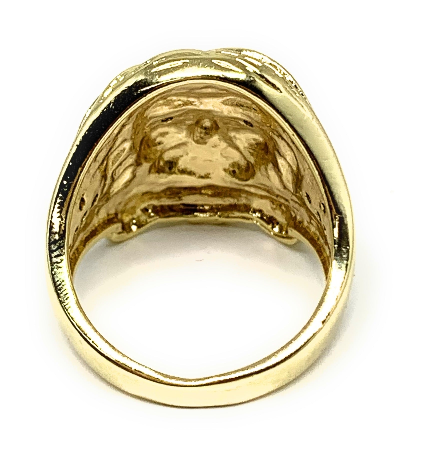 Gold Plated Men's Jesus Face CZ Ring Anillo – Fran & Co. Jewelry