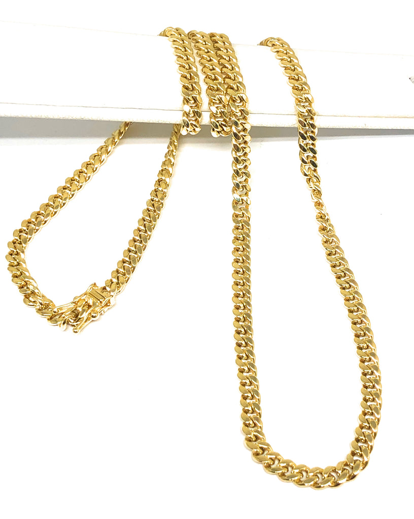 14K Real Gold Miami Cuban Link Chain Necklace For Men Women – JewelHeart
