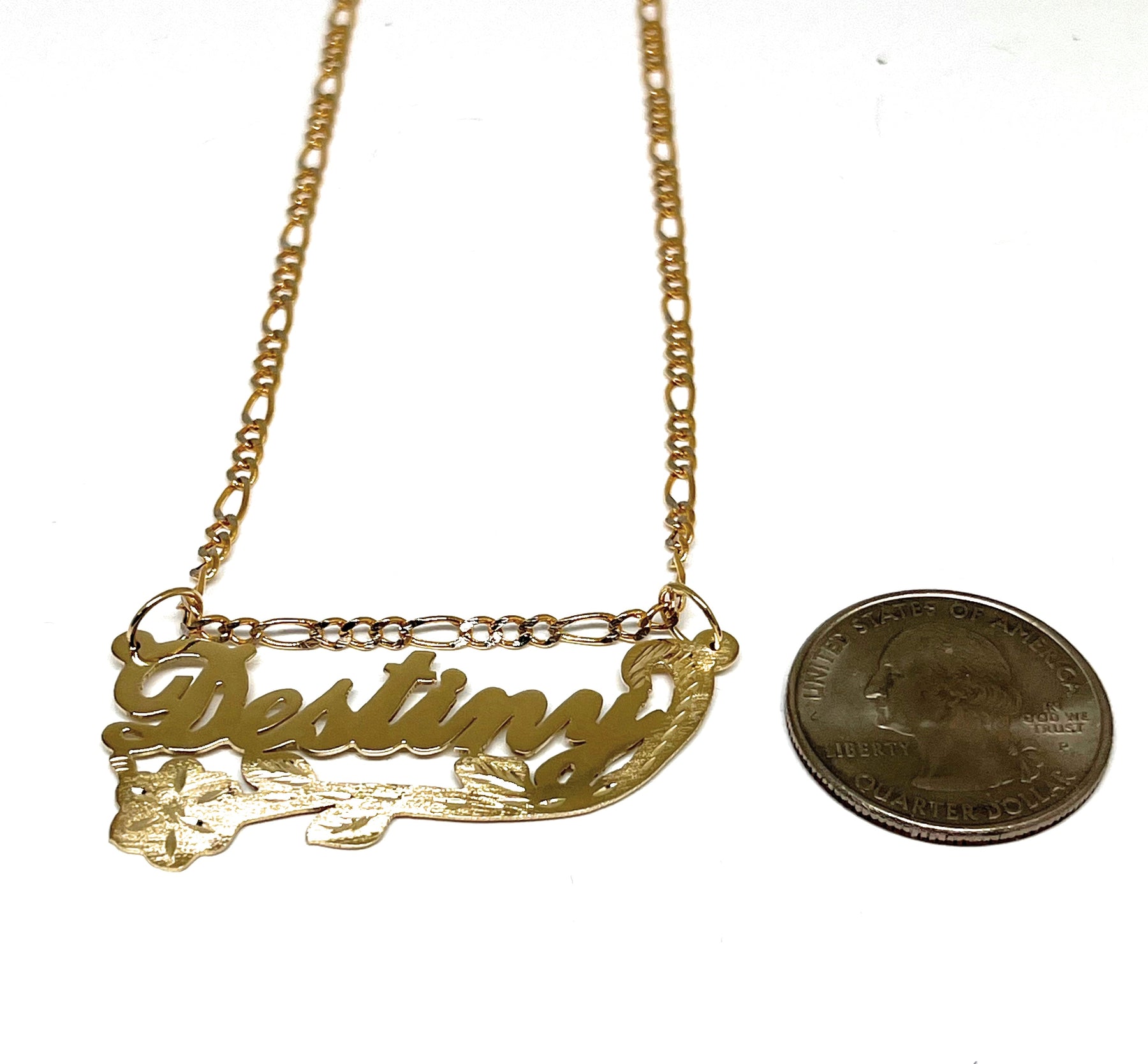 Sincerely, Me-Monogram Nameplate Necklace in 14k Gold