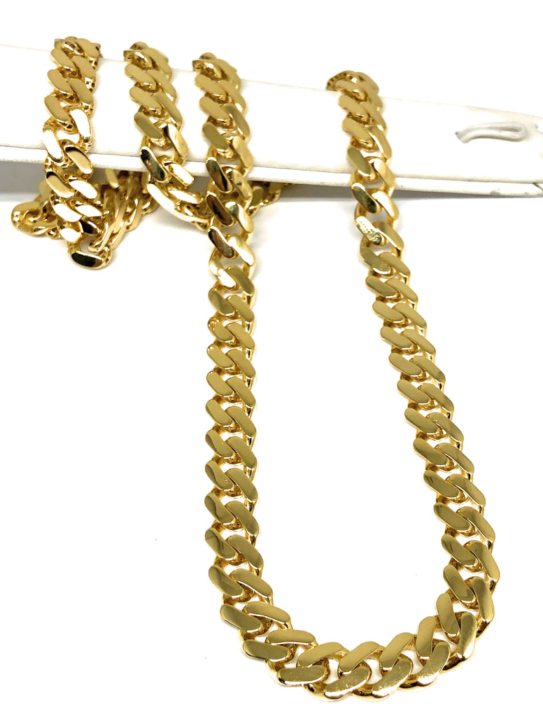 Real 10k Gold Chain 20 22 24 26 28 inch Miami Cuban link 6mm-12mm Free  Shipping