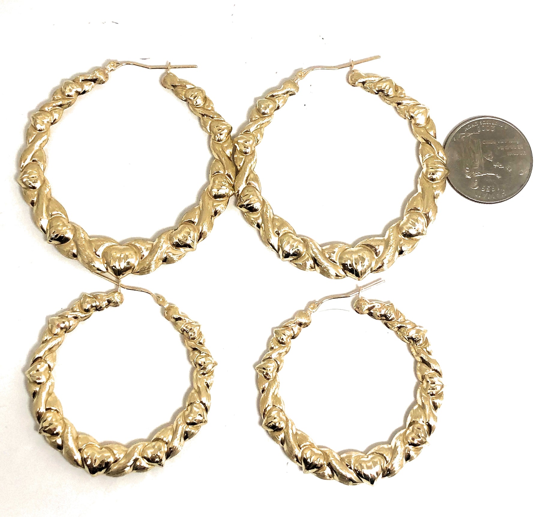 10k Gold Hoop Earrings Women's 45mm - Arracadas en oro