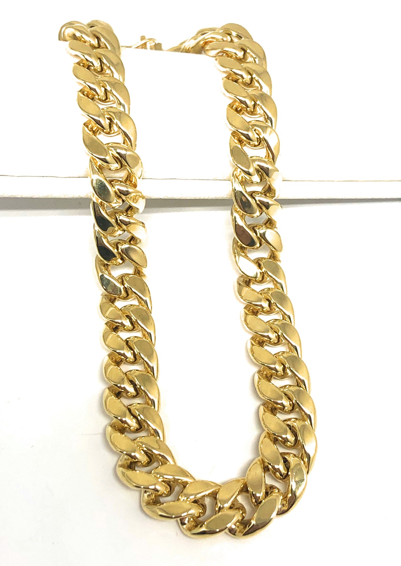 10k Yellow Gold 3.35mm Curb Cuban Link Chain Bracelet - with