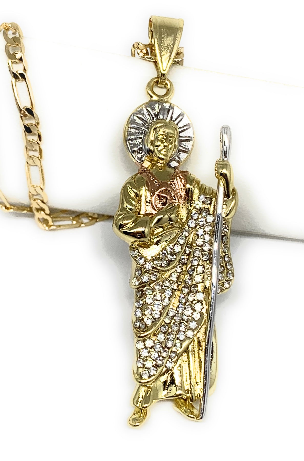 San Judas Gold Plated Chain Necklace by Fran & Co. Jewelry