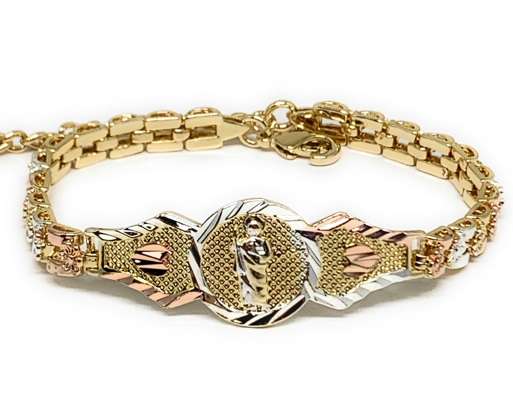 Esclava San Benito CZ de Oro Laminado 18K|Gold Plated Saint Benedict CZ  Bracelet