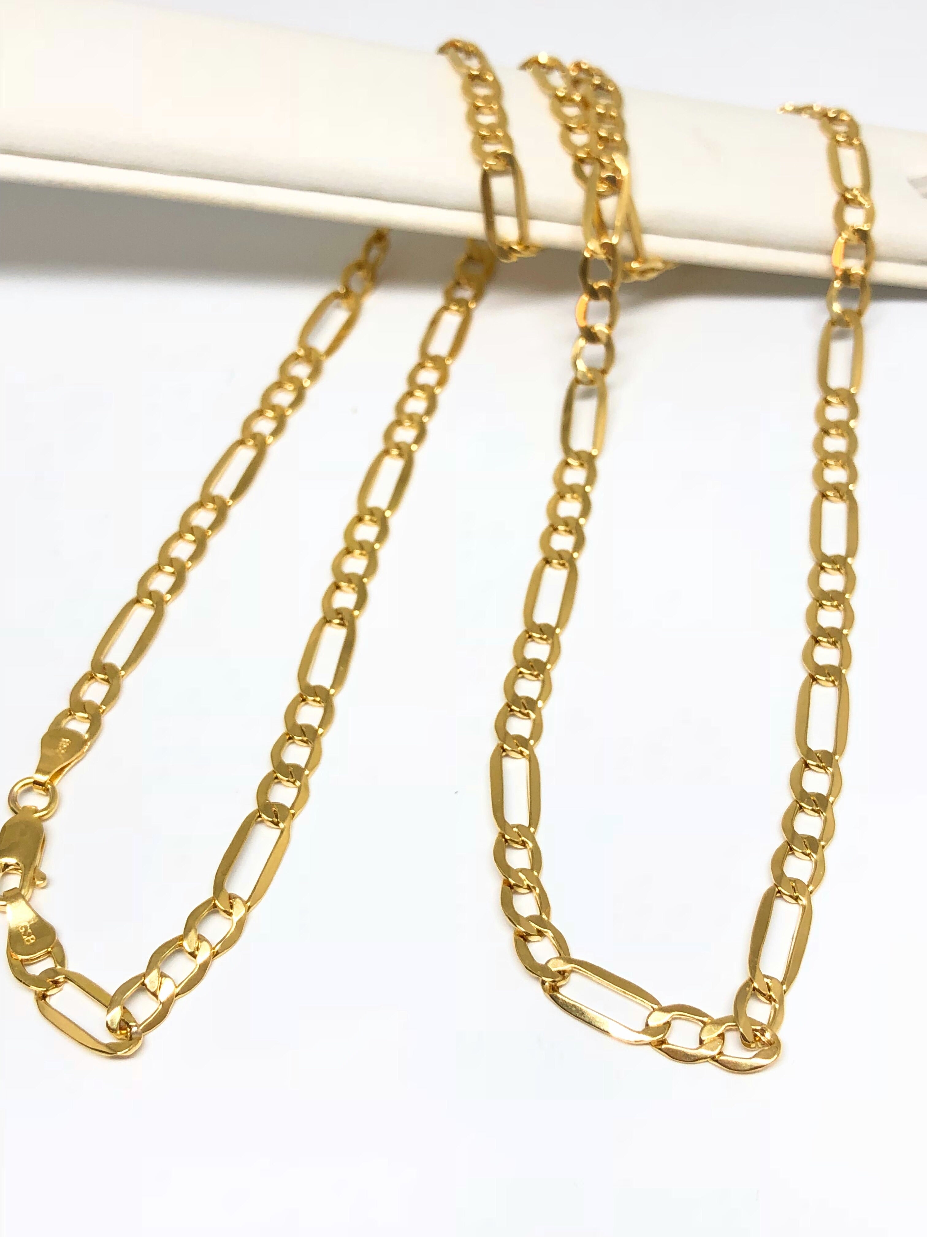 14k Solid Gold Figaro Chain 24-26 inches 4-4.5mm – Fran & Co. Jewelry