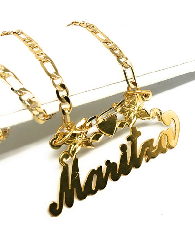 Gold plated cursive name on sale necklace