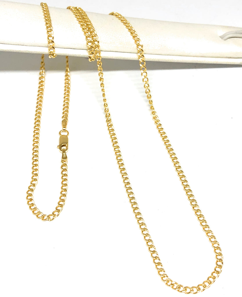 XL Diamond Cuban Link Chain 18 Inches / Stainless Steel Plated in 18kt Gold