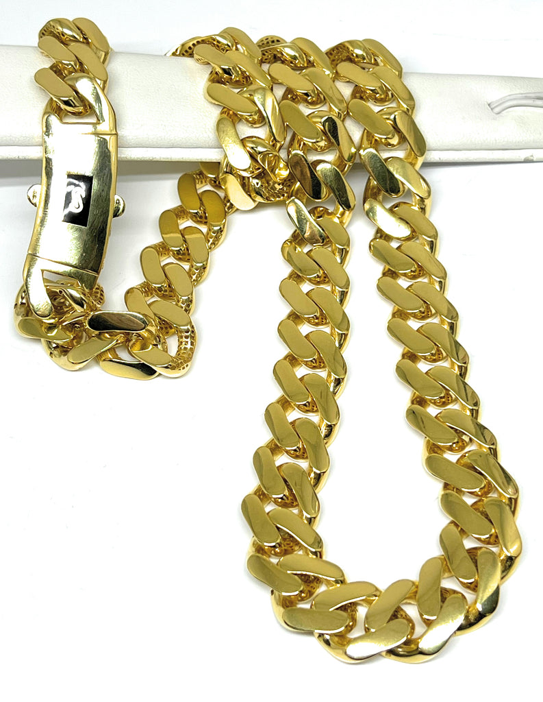 10k HOLLOW SOLID Yellow Gold Miami Cuban Link Chain Necklace 4.5-7mm 18-26  Box Lock - 4.5mm / 18 / 10K