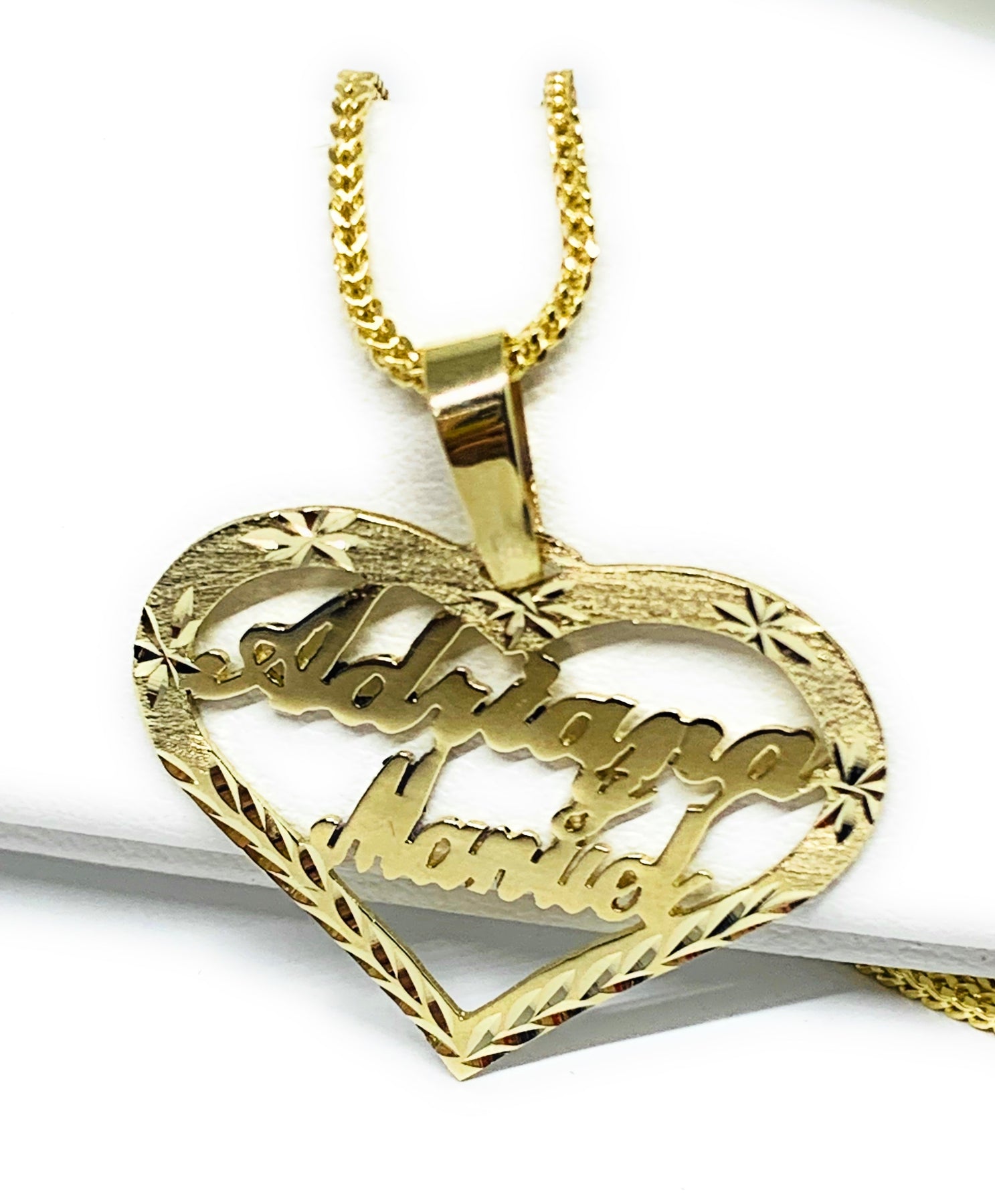 gold custom heart locket necklace