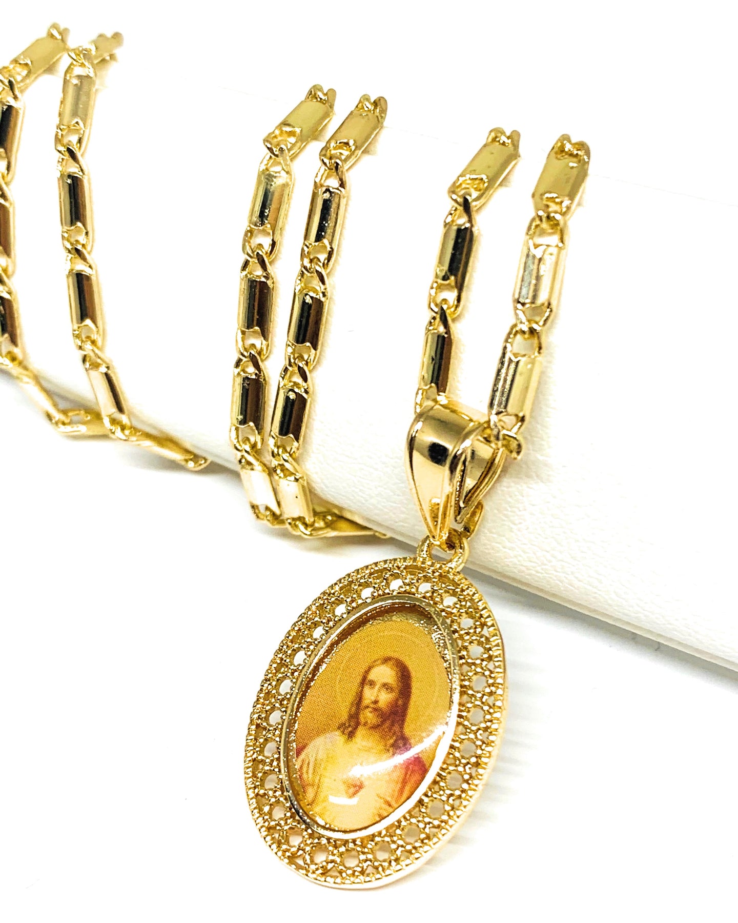 Solid 925 Silver 14k Gold Plated Jesus Piece ITALY Necklace HIP HOP Real  Iced | eBay