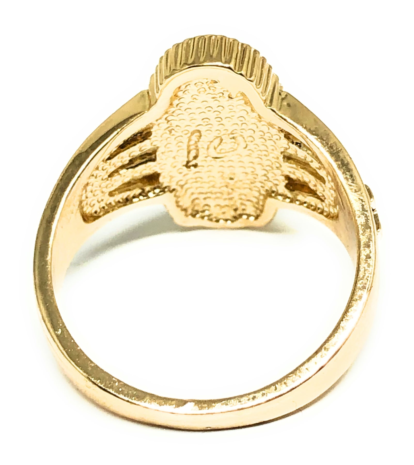 Gold Plated Virgin Mary Color Stone Ring Virgen De Guadalupe