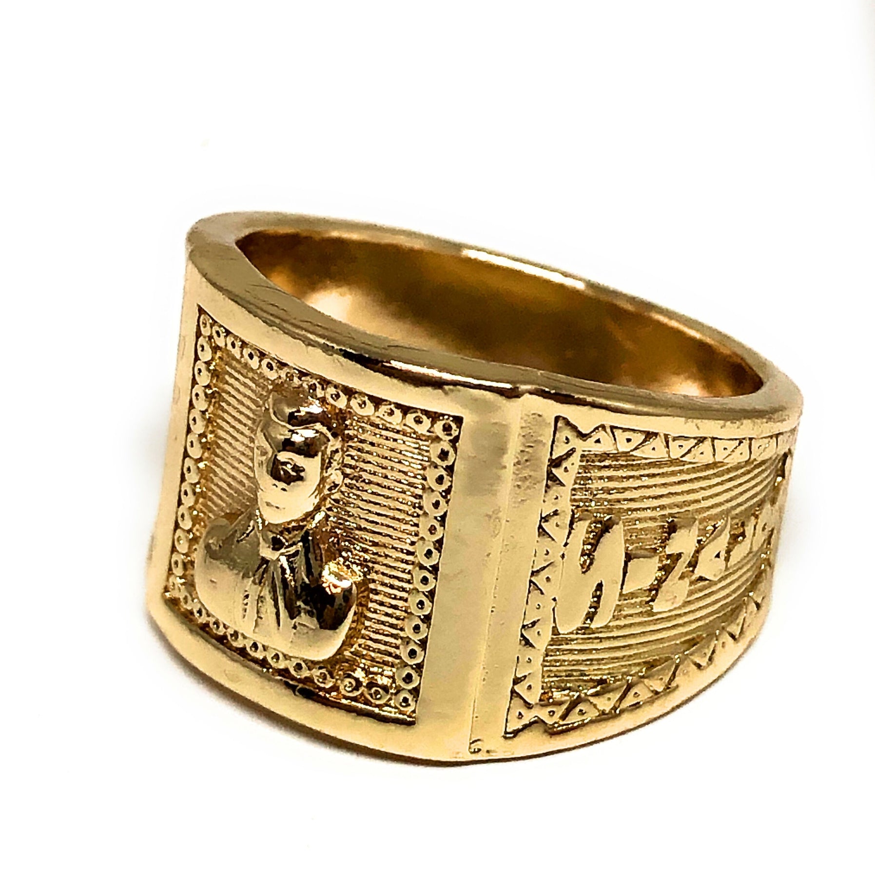 Anillo de oro de los Jesús Malverde Sinaloa Anillo – Fran & Jewelry