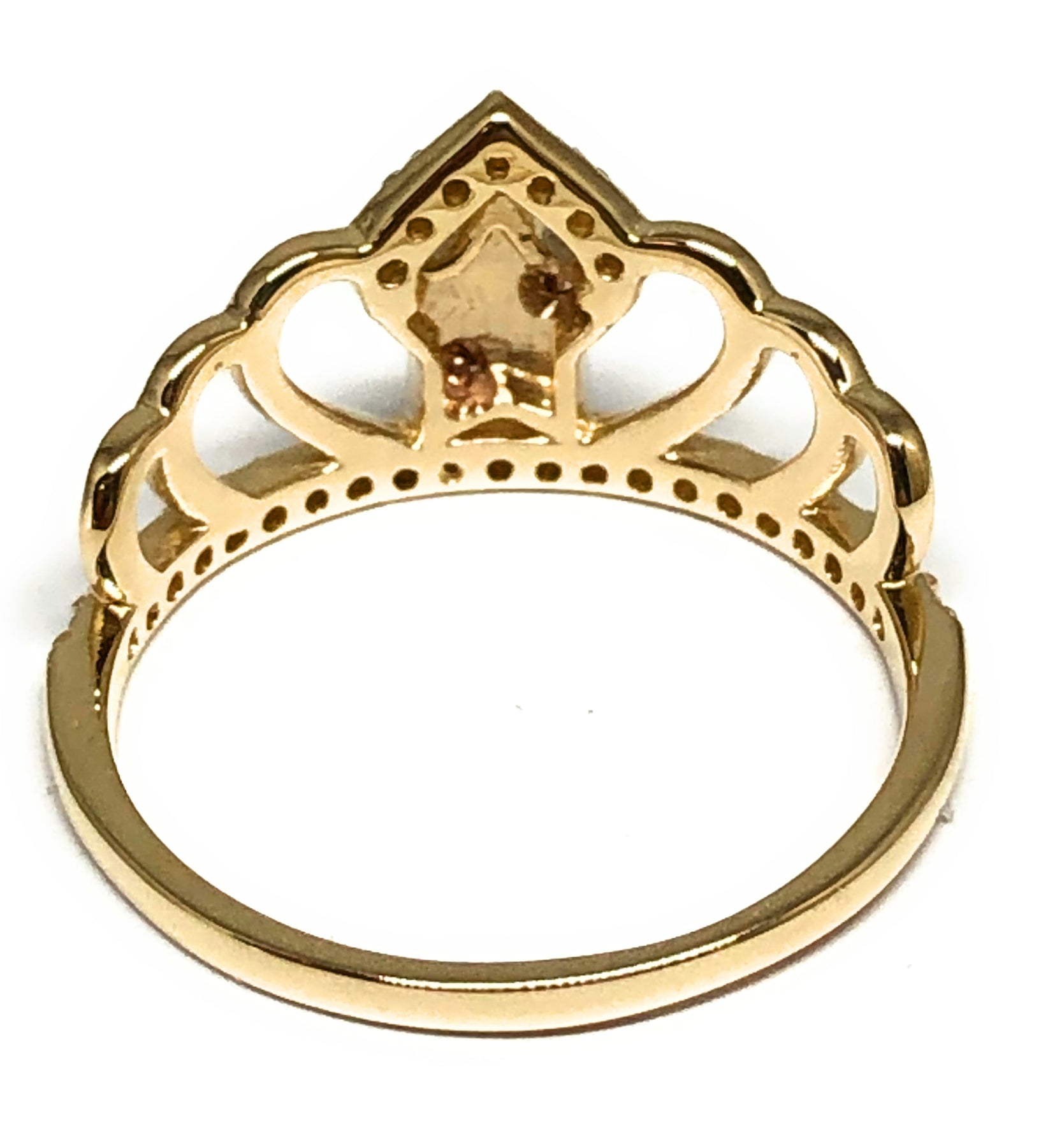 Anillo Inicial Corona para Niñas de Oro 10KT/10KT Gold Crown Girls Initial  Ring