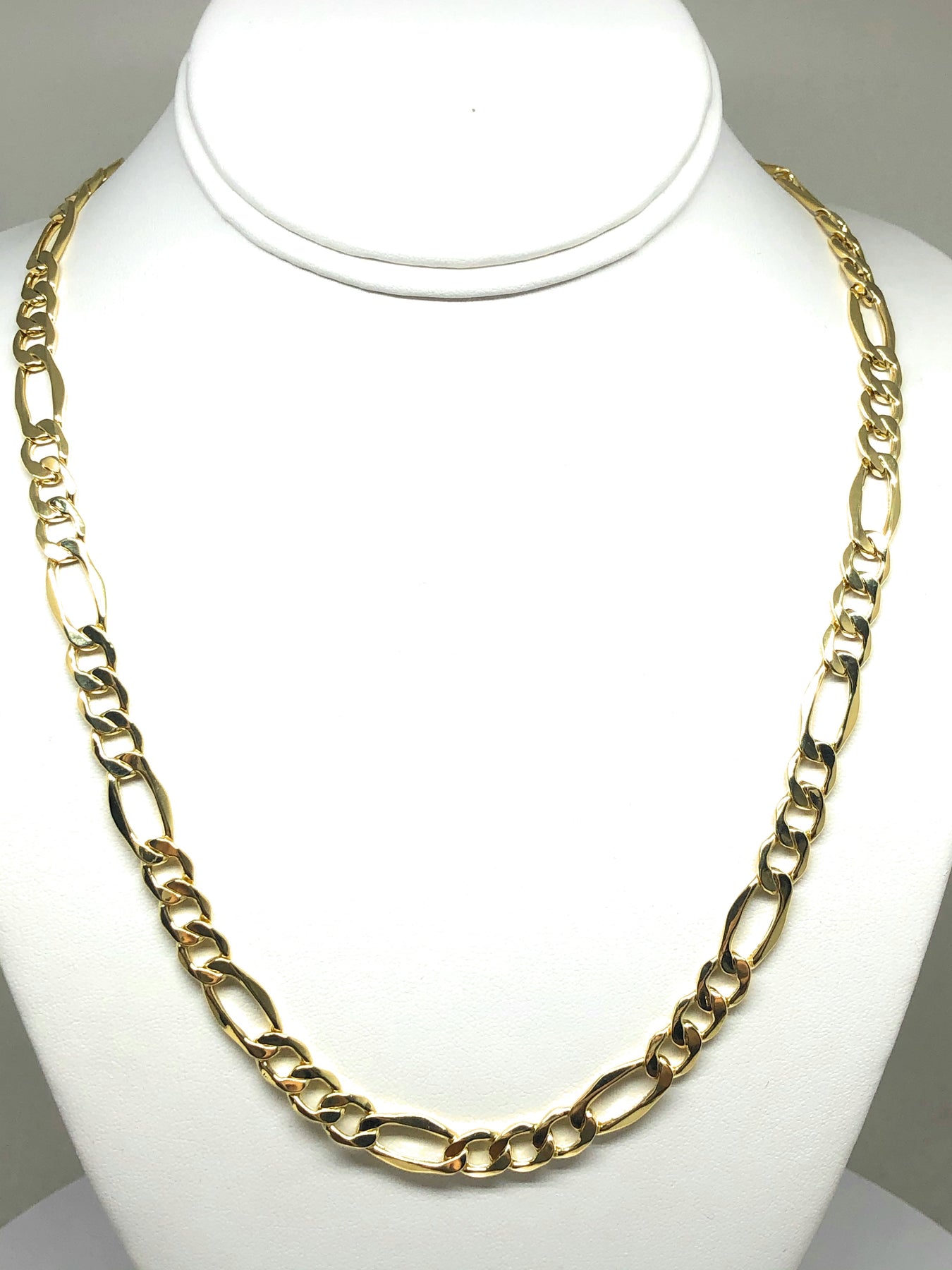 10k Solid Gold Figaro Chain 24 28 Inch 87mm Semi Hollow Style 17 2 Fran And Co Jewelry 