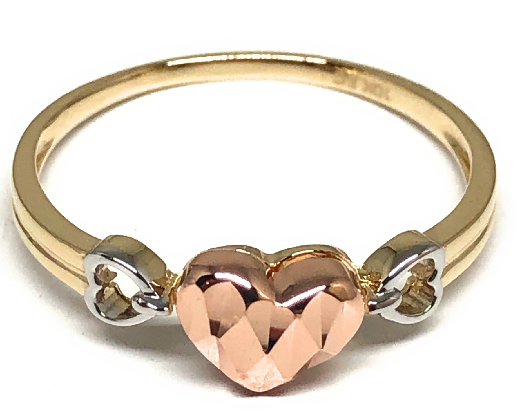 14k Solid Gold Tri-Color Seminario Heart Ring – Fran & Co Jewelry