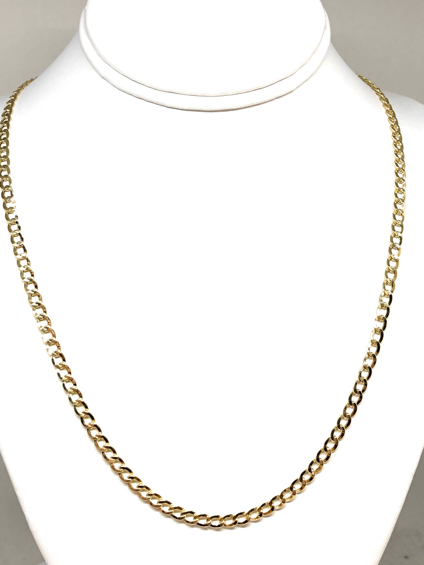 10k Solid Gold Yellow Cuban Link Chain 18-24 inches 3.5mm (Semi