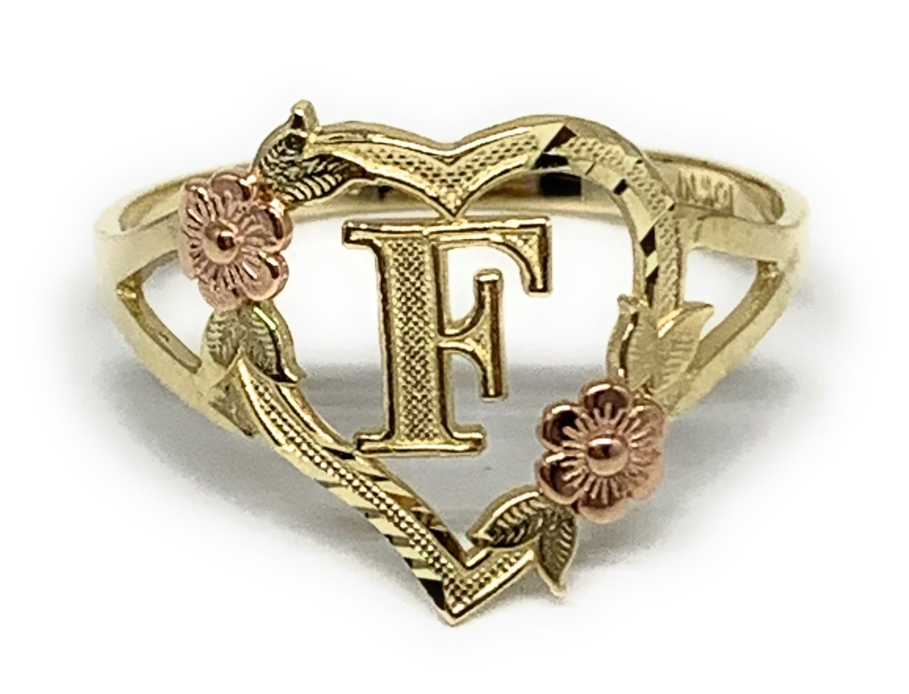  Solid 14k Yellow Gold 3 Initials Monogram Ring Personalized  Monogrammed Jewelry : Handmade Products