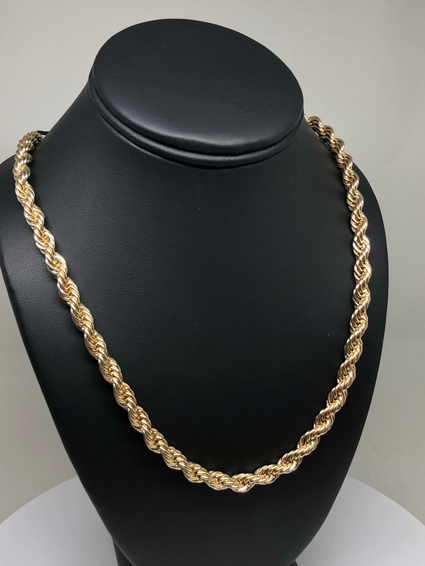 Men's Large Hip Hop 26 Inch Rope Chain Gold Plated 6mm Width – Fran ...