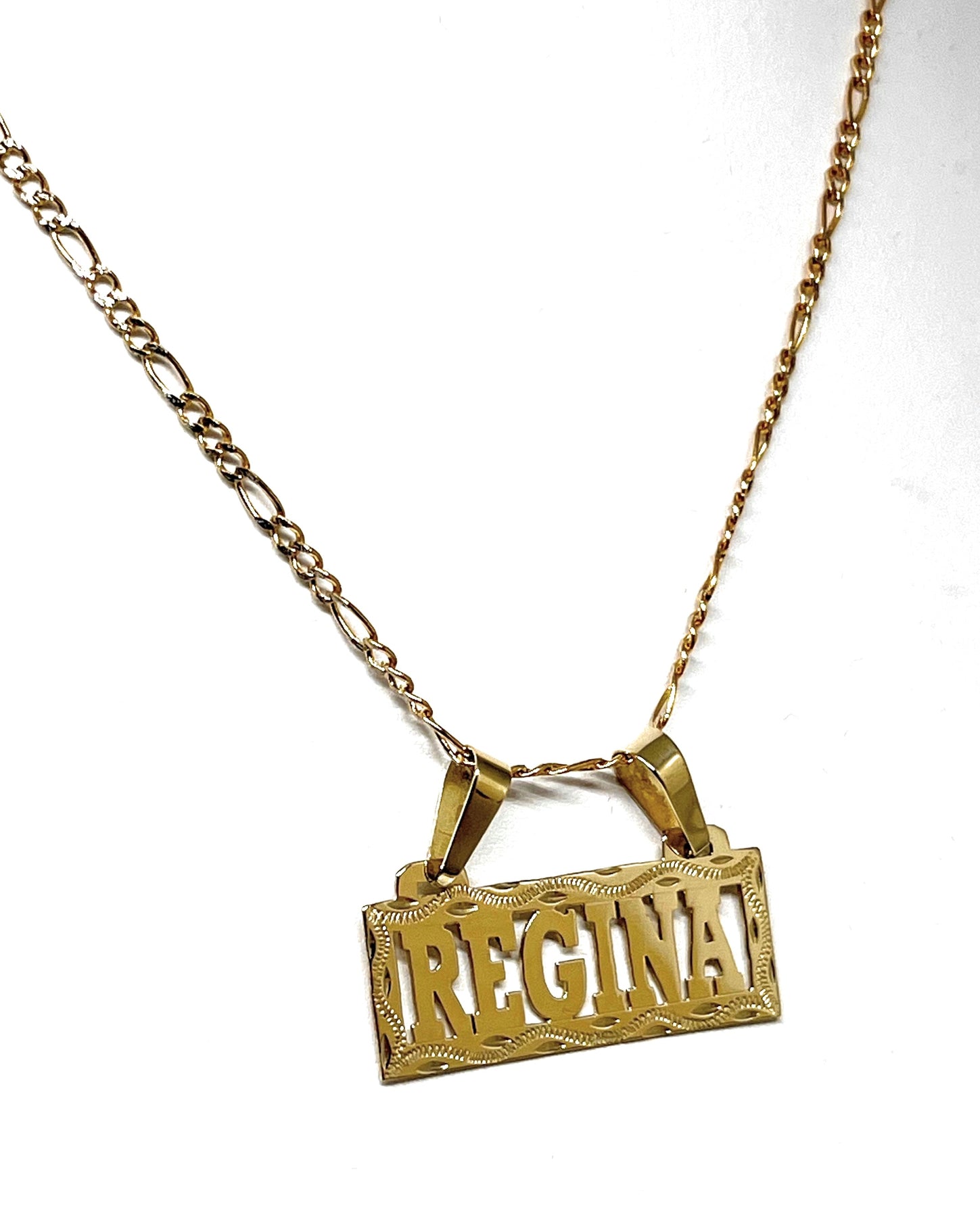 14k Solid Gold Custom BLOCK ELEGANT SQUARE Nameplate Pendant