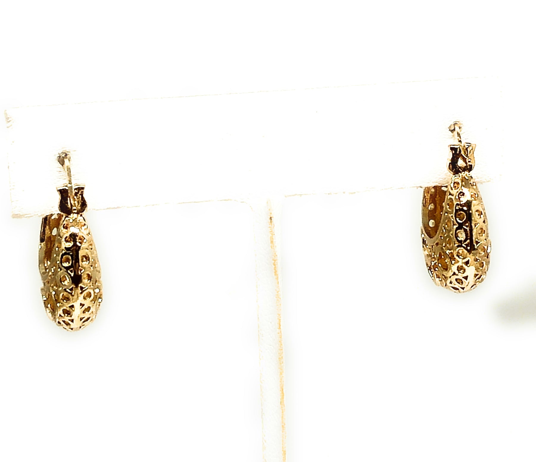 Gold Plated Filligree Virgin Basket Hoop Earring, Aretes Virgen Dama Oro  Laminado