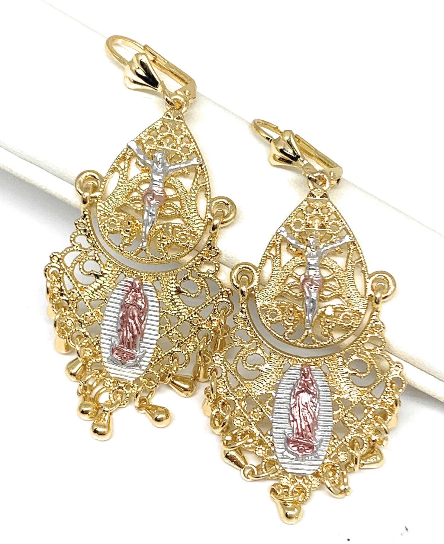 Diamond-Cut Drop Earrings in 14K Yellow Gold