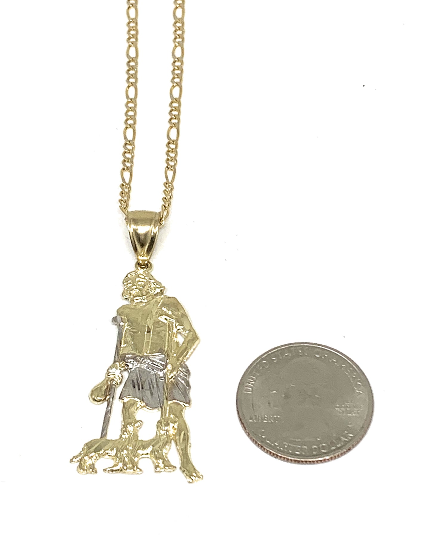 gold plated saint lazarus necklace