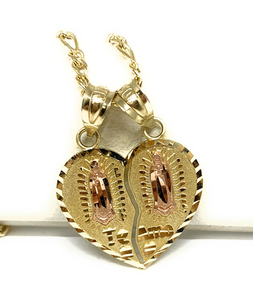 10k Solid Gold Yellow & Rose Gold Virrgin Mary 
