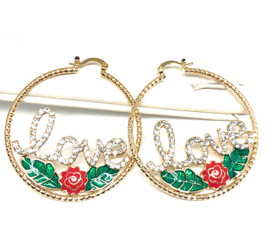 Gold Plated Filigrana Flower Basket Earrings Aretes Canasta Oro laminado