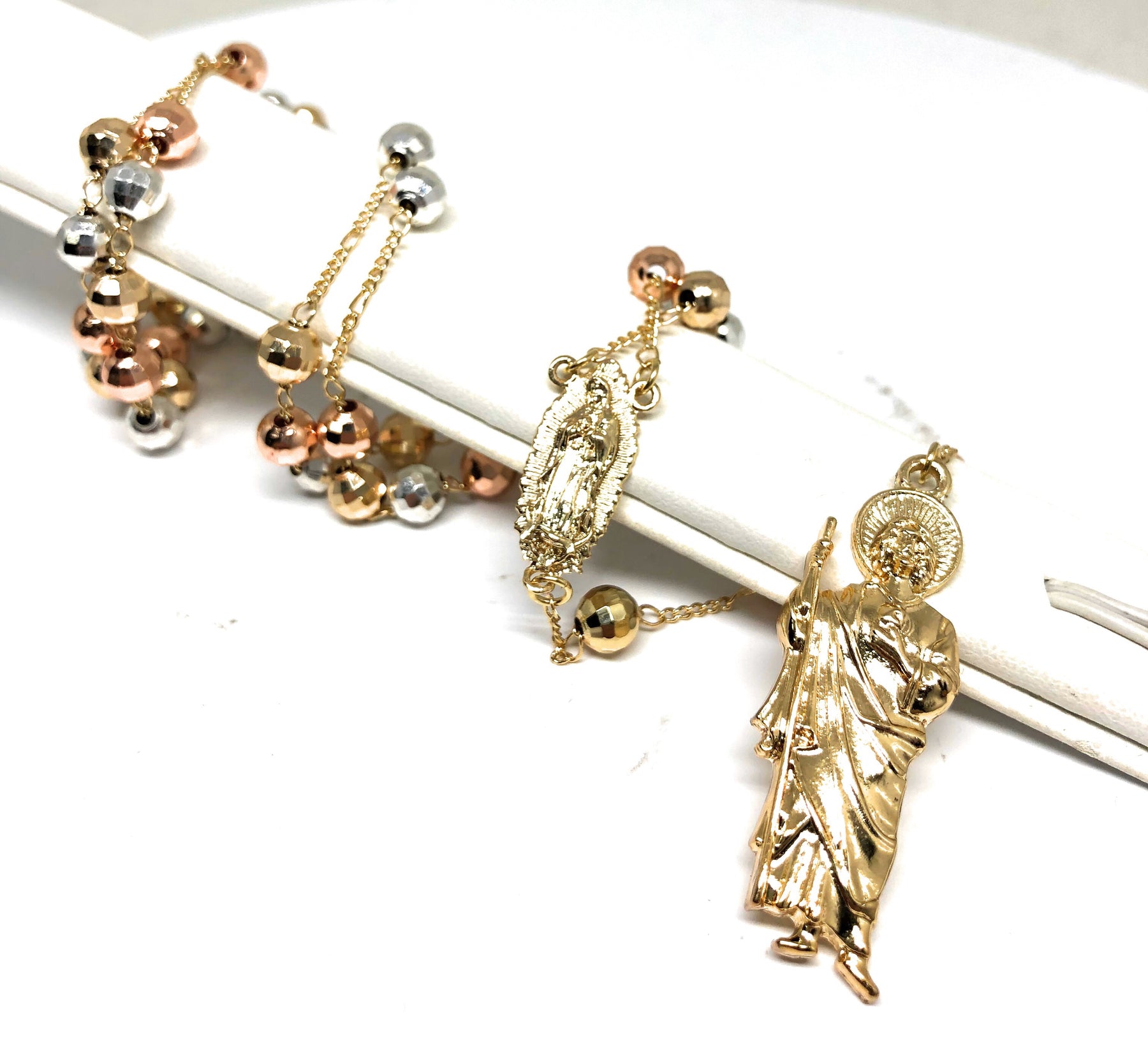 14K Gold Filled Virgen de Guadalupe Earrings Screw Back CZ Stones 10x10mm /  Women's Earrings / Aretes de Guadalupe en Oro Laminado Para Mujer 