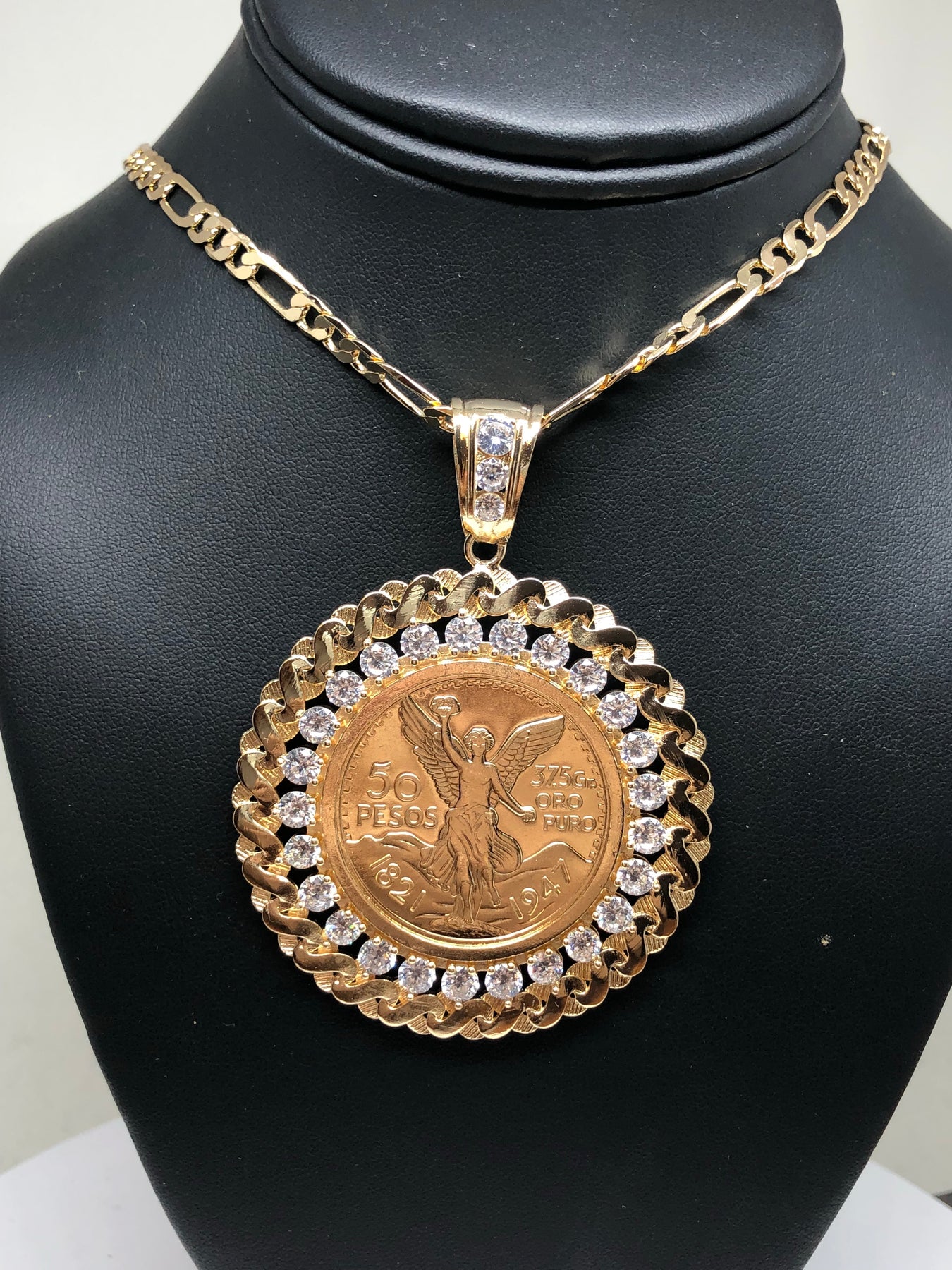 Centenario Gold Plated Coin Chain Pendants by Fran & Co. Jewelry