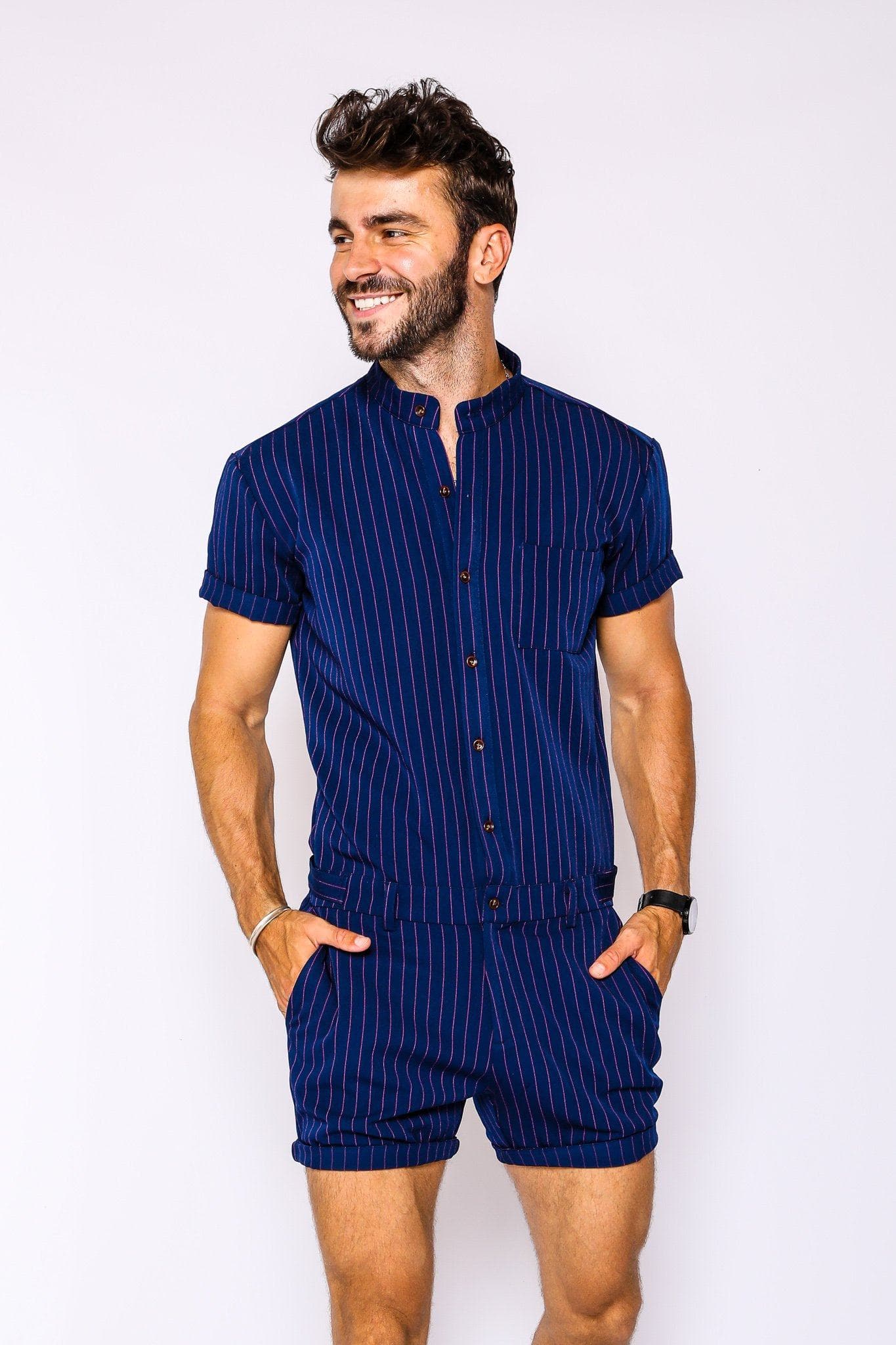 The Premium Navy Chateaux Male Romper – RomperJack