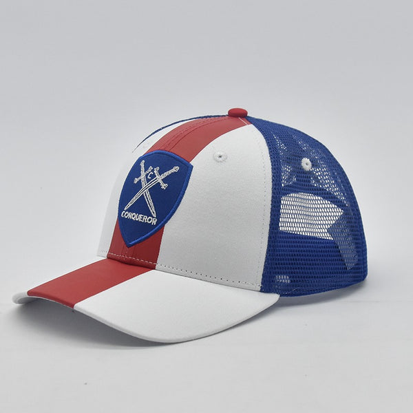 Red white & blue SnapBack hat – Conqueror Clothing