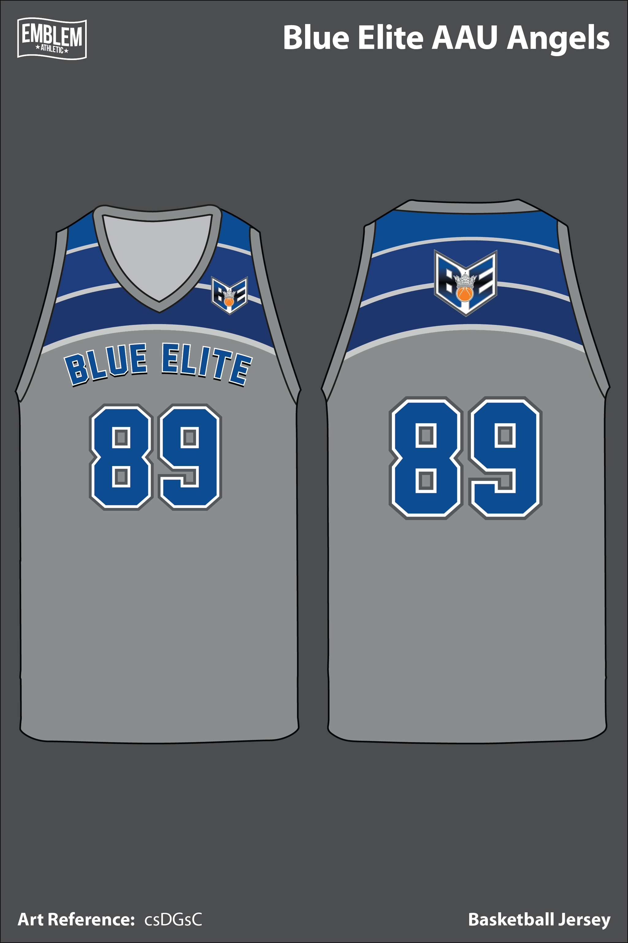 blue and gray basketball jersey
