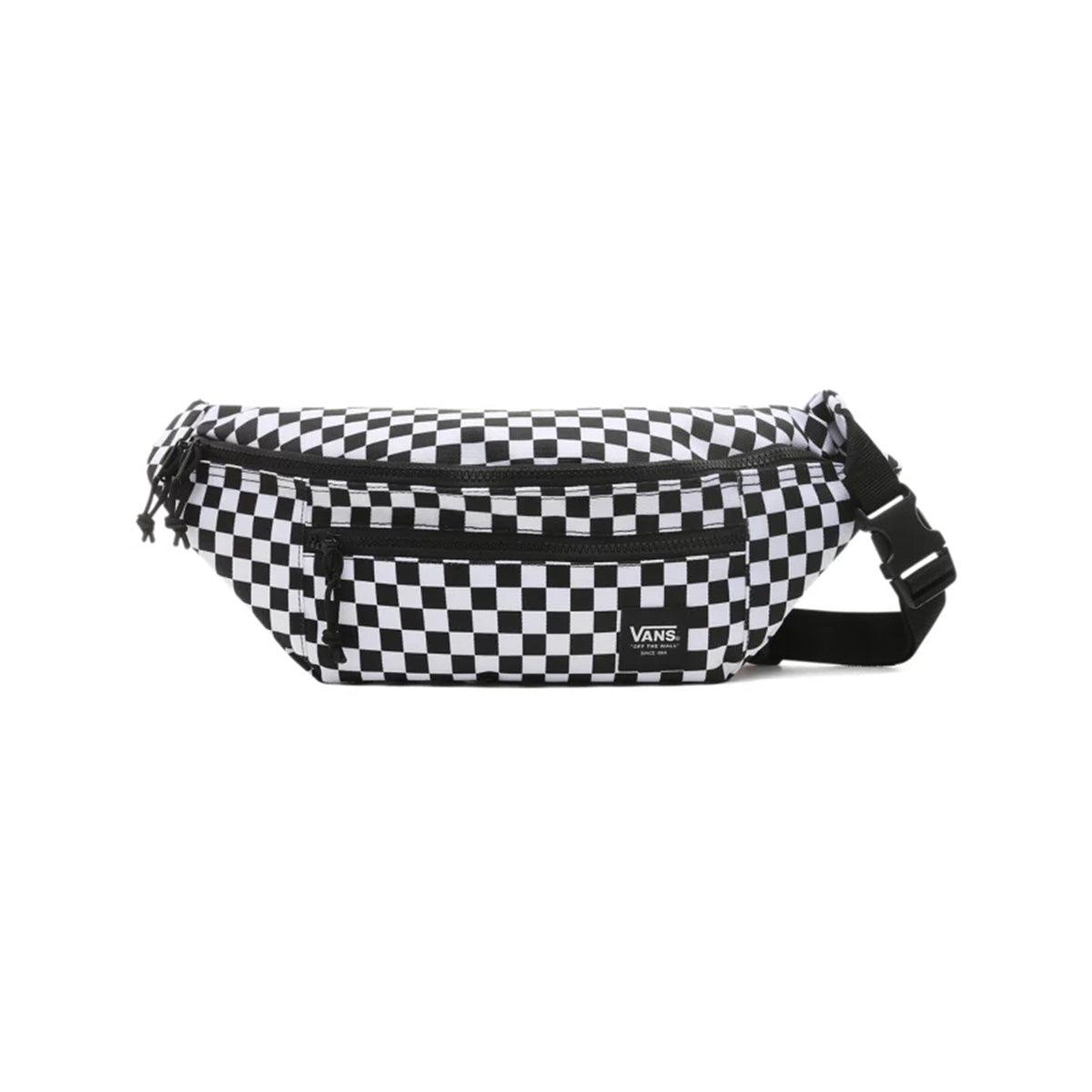 black and white fanny pack